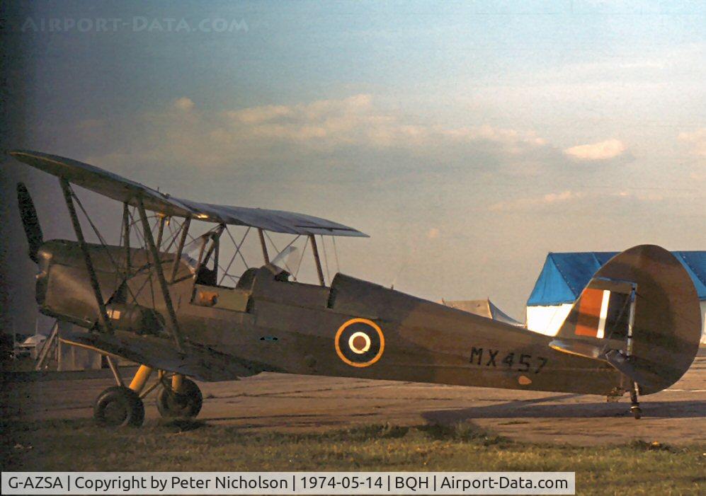 G-AZSA, 1962 Stampe-Vertongen SV-4B C/N 64, Stampe SV4B as MX457 at Biggin Hill in the Summer of 1974.