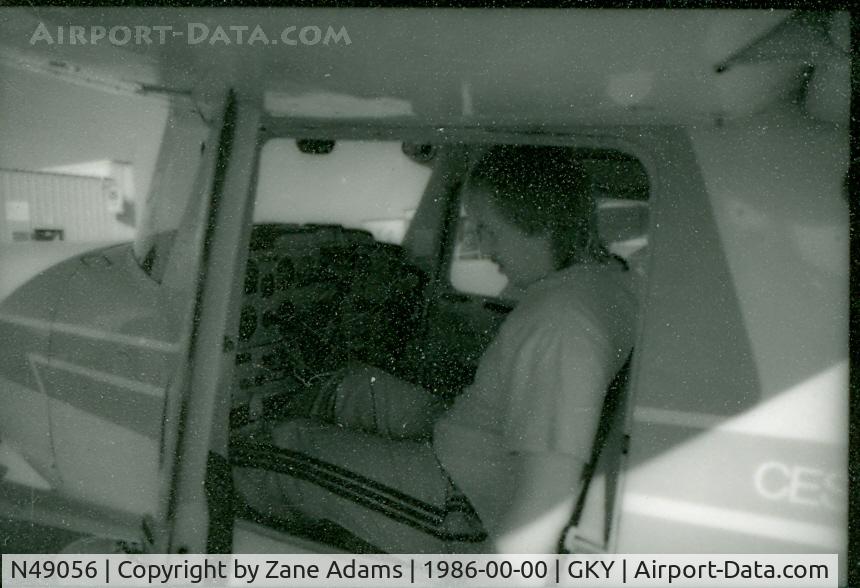 N49056, Cessna 152 C/N 15281127, This aircraft was destroyed and the pilot killed when he stole the aircraft and flew into powerlines while intoxicated. (This photo from a scan of a B&W contact sheet - I am the pilot in these photos)