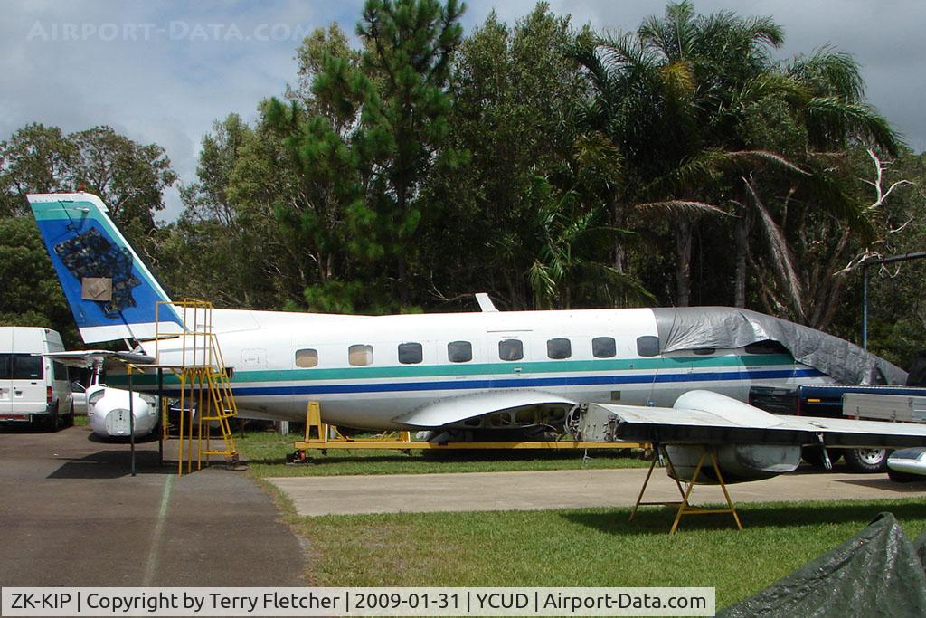 ZK-KIP, 1980 Embraer EMB-110P1 Bandeirante C/N 110286, Unmarked Emb110 ex Air NZ Airlink - believed to be ZK-KIP c/n 364- at Caloundra , Queensland, Australia