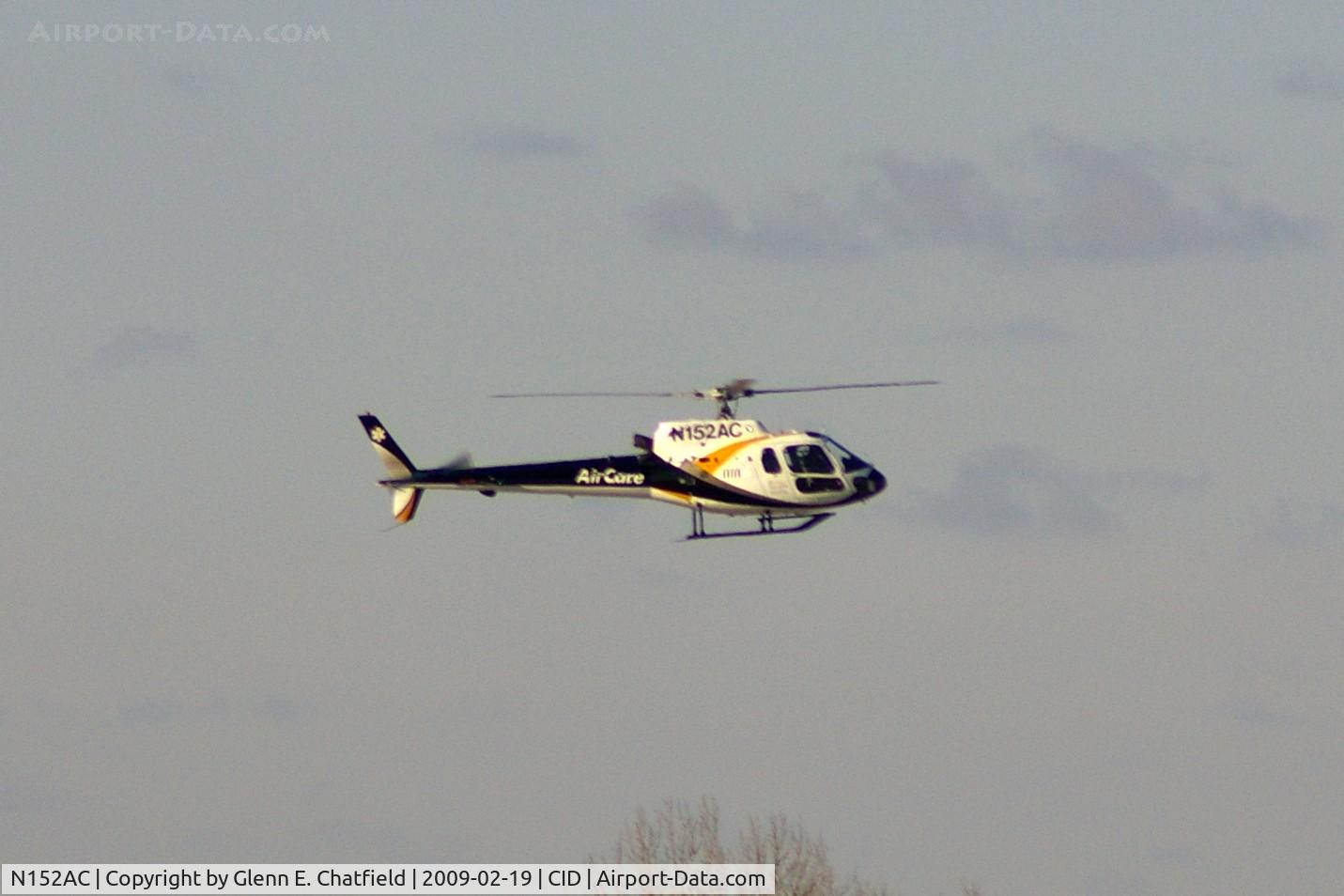 N152AC, 2002 Eurocopter AS-350B-2 Ecureuil C/N 3574, Early morning, landing PS Air for fuel.  Shot is cropped, since aircraft was 3/4 mile from my location