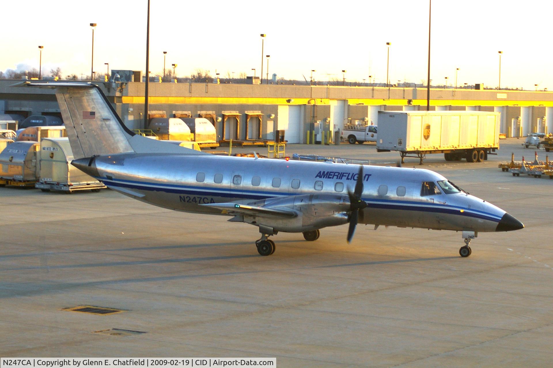 N247CA, 1991 Embraer EMB-120ER Brasilia C/N 120.225, Taxiing for departure from the DHL ramp