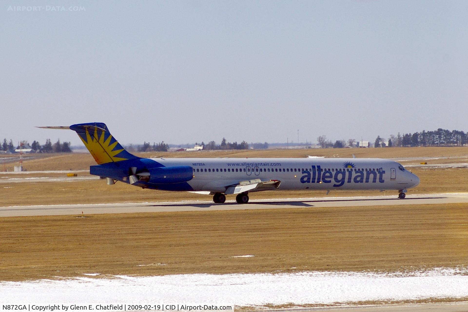 N872GA, 1991 McDonnell Douglas MD-83 (DC-9-83) C/N 53295, Landing roll-out on Runway 31