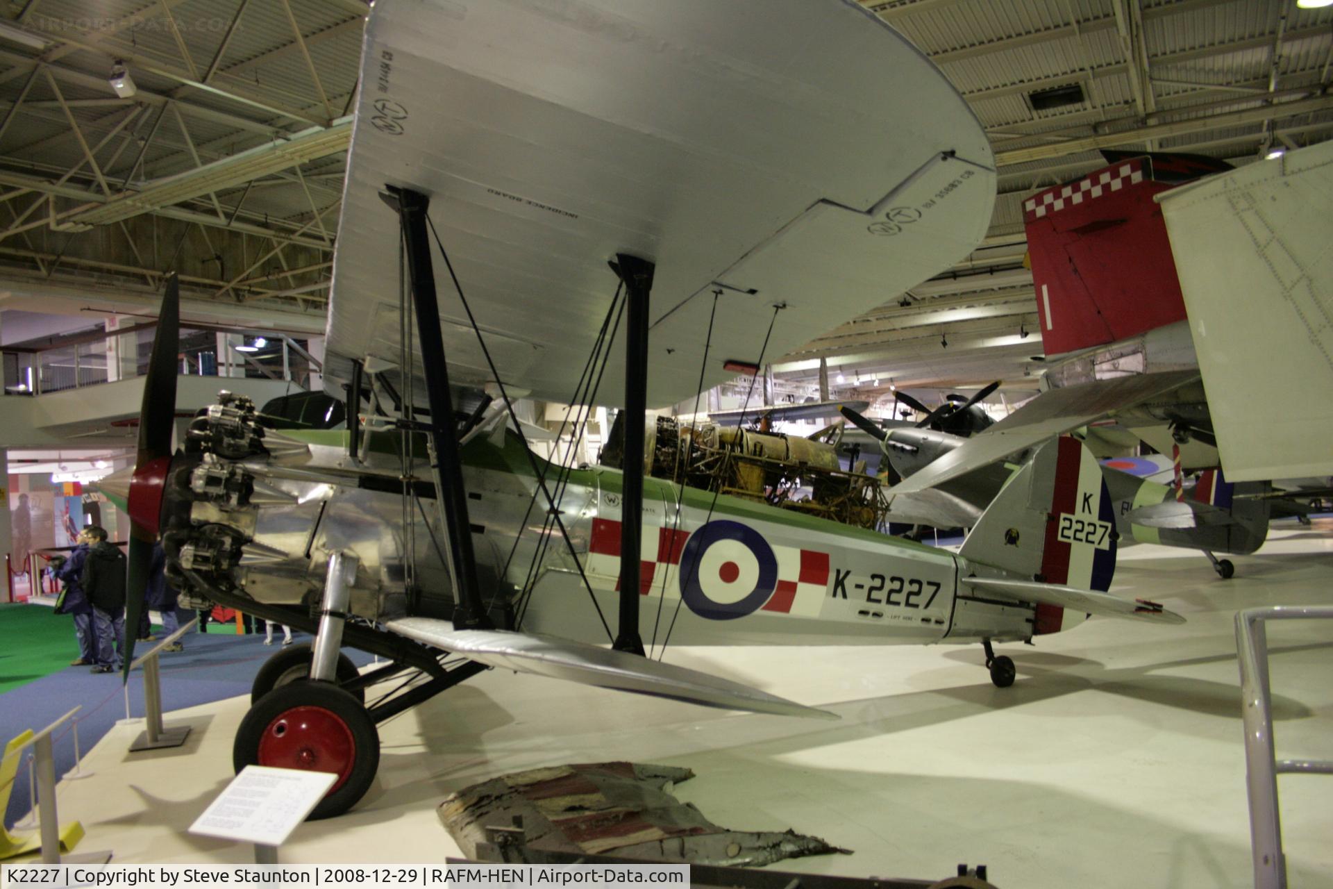 K2227, Bristol 105 Bulldog Mk.2A C/N 7446, Taken at the RAF Museum, Hendon. December 2008