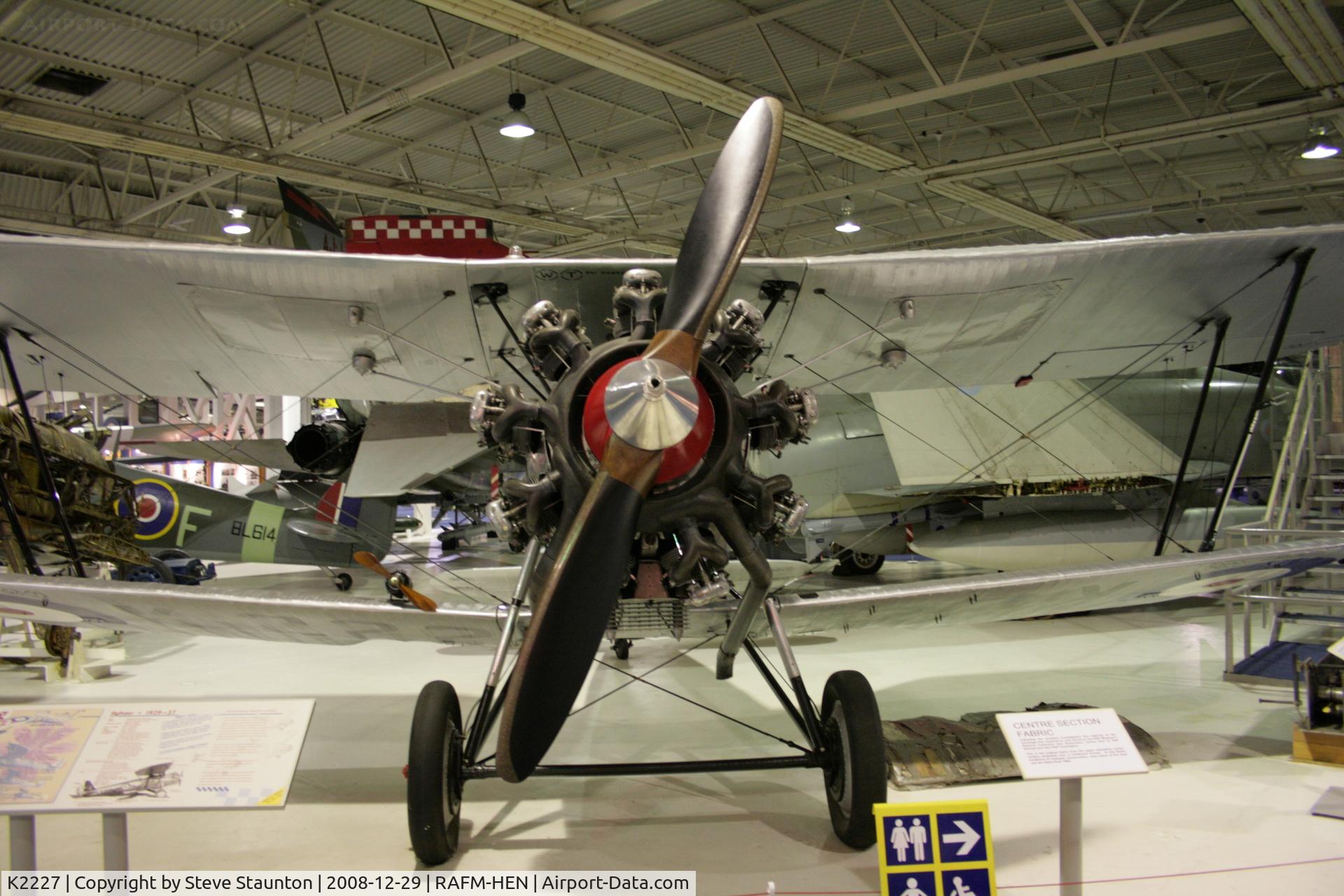 K2227, Bristol 105 Bulldog Mk.2A C/N 7446, Taken at the RAF Museum, Hendon. December 2008