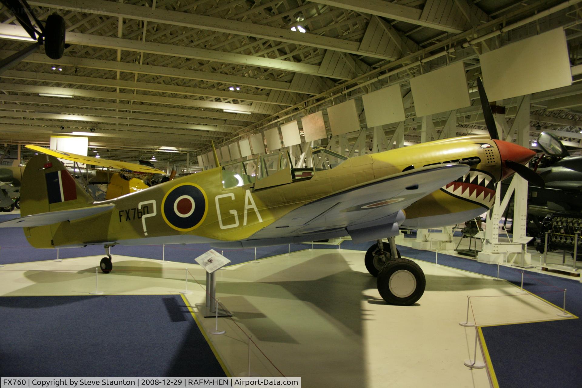 FX760, Curtiss Kittyhawk IV C/N 33840, Taken at the RAF Museum, Hendon. December 2008