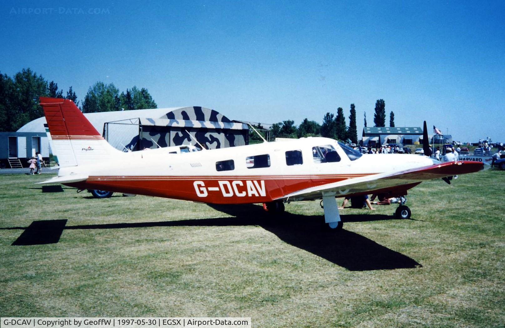 G-DCAV, 1997 Piper PA-32R-301 Saratoga II HP C/N 3246075, On the Piper stand at the 1997 Aerofair at North Weald