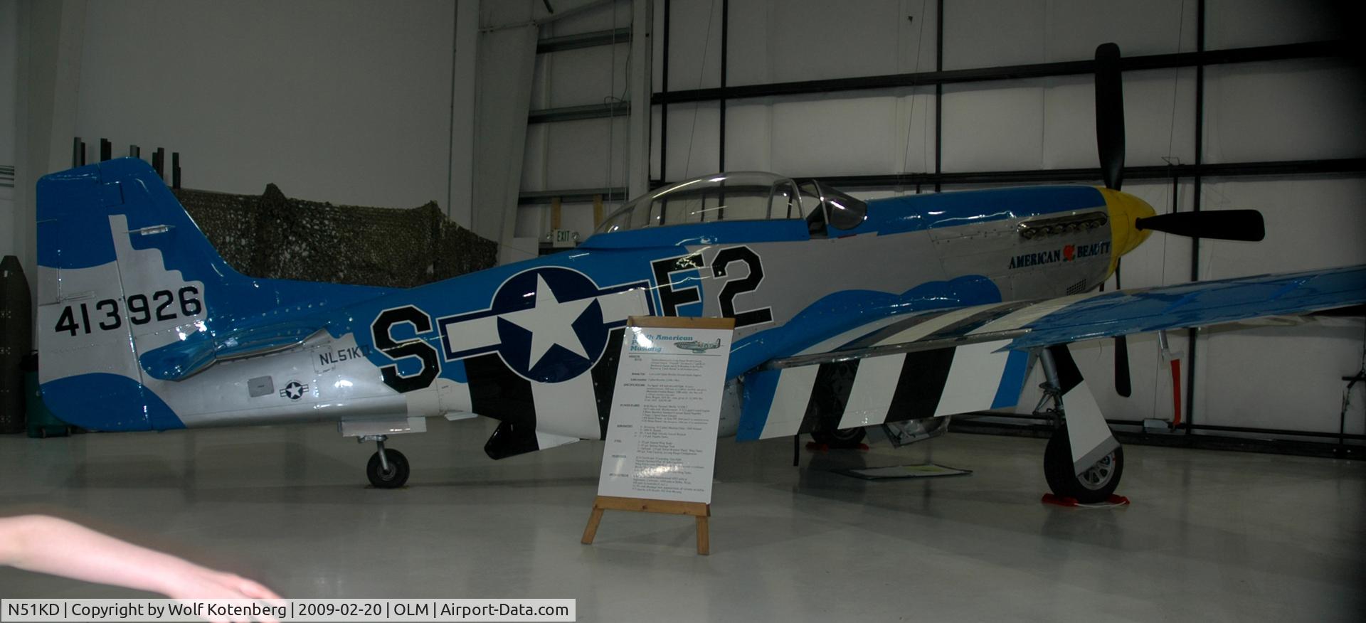 N51KD, North American/aero Classics P-51D C/N 122-39895, at Olimpic Museum, Tumwater, WA