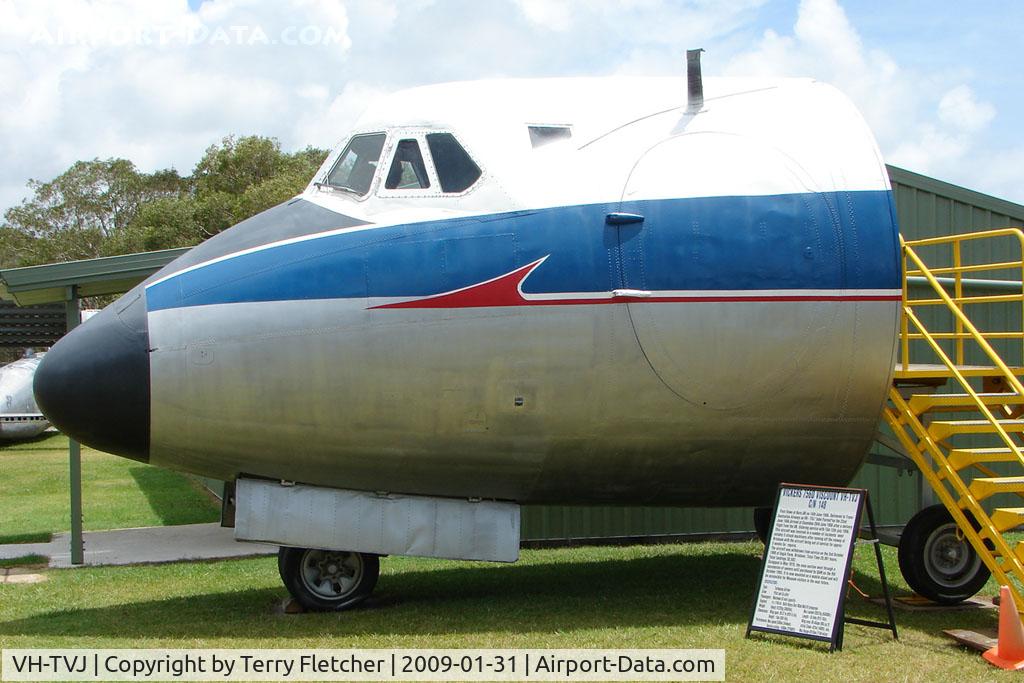 VH-TVJ, 1956 Vickers Viscount 756D C/N 148, At the Queensland Air Museum, Calondra, Australia - Nose of Viscount that saw service between 1956-1968
