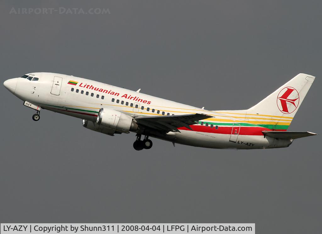 LY-AZY, 1993 Boeing 737-548 C/N 26287, On take off...