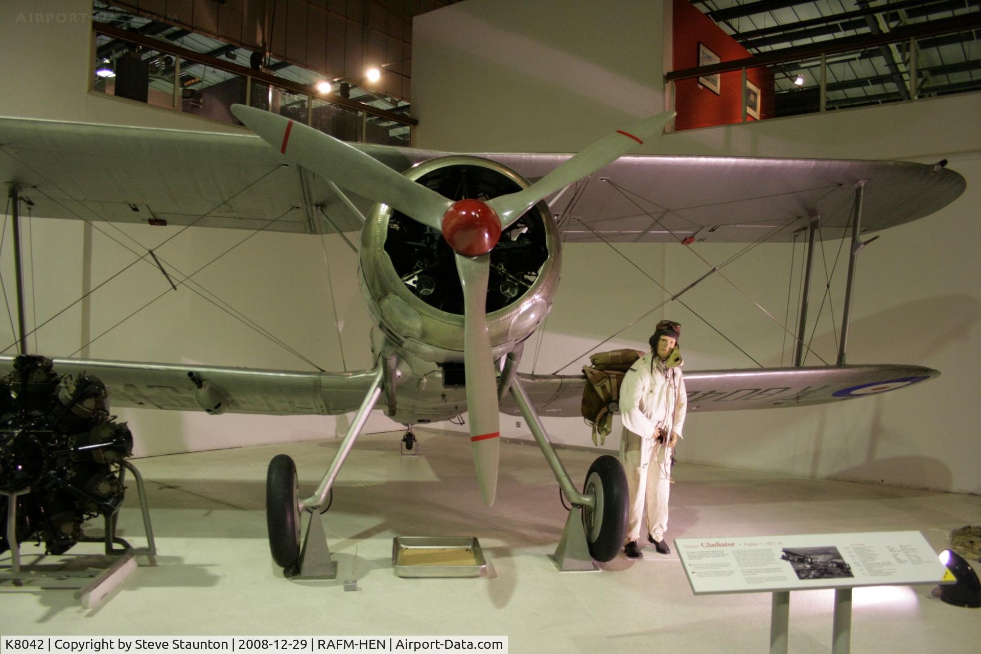K8042, Gloster Gladiator Mk1 C/N Not found K8042, Taken at the RAF Museum, Hendon. December 2008