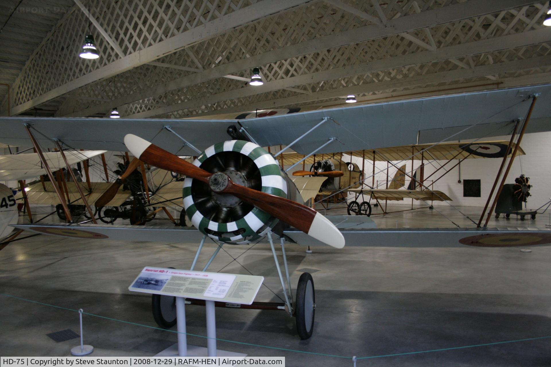 HD-75, 1917 Hanriot HD-1 C/N Not found HD-75, Taken at the RAF Museum, Hendon. December 2008