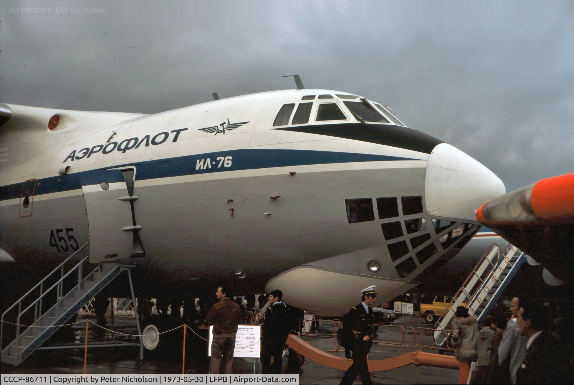 CCCP-86711, 1973 Ilyushin Il-76 C/N 01-03, This Candid of Aeroflot was displayed at the 1973 Paris Airshow at Le Bourget.