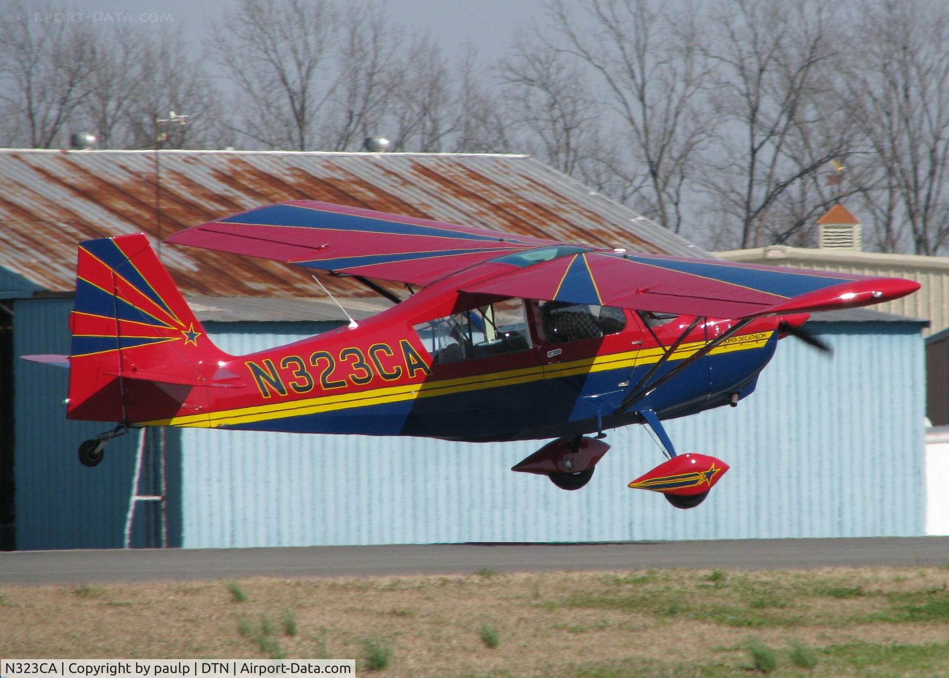 N323CA, 1998 American Champion 8KCAB Super Decathlon C/N 807-98, Landing on 14 at Downtown Shreveport.