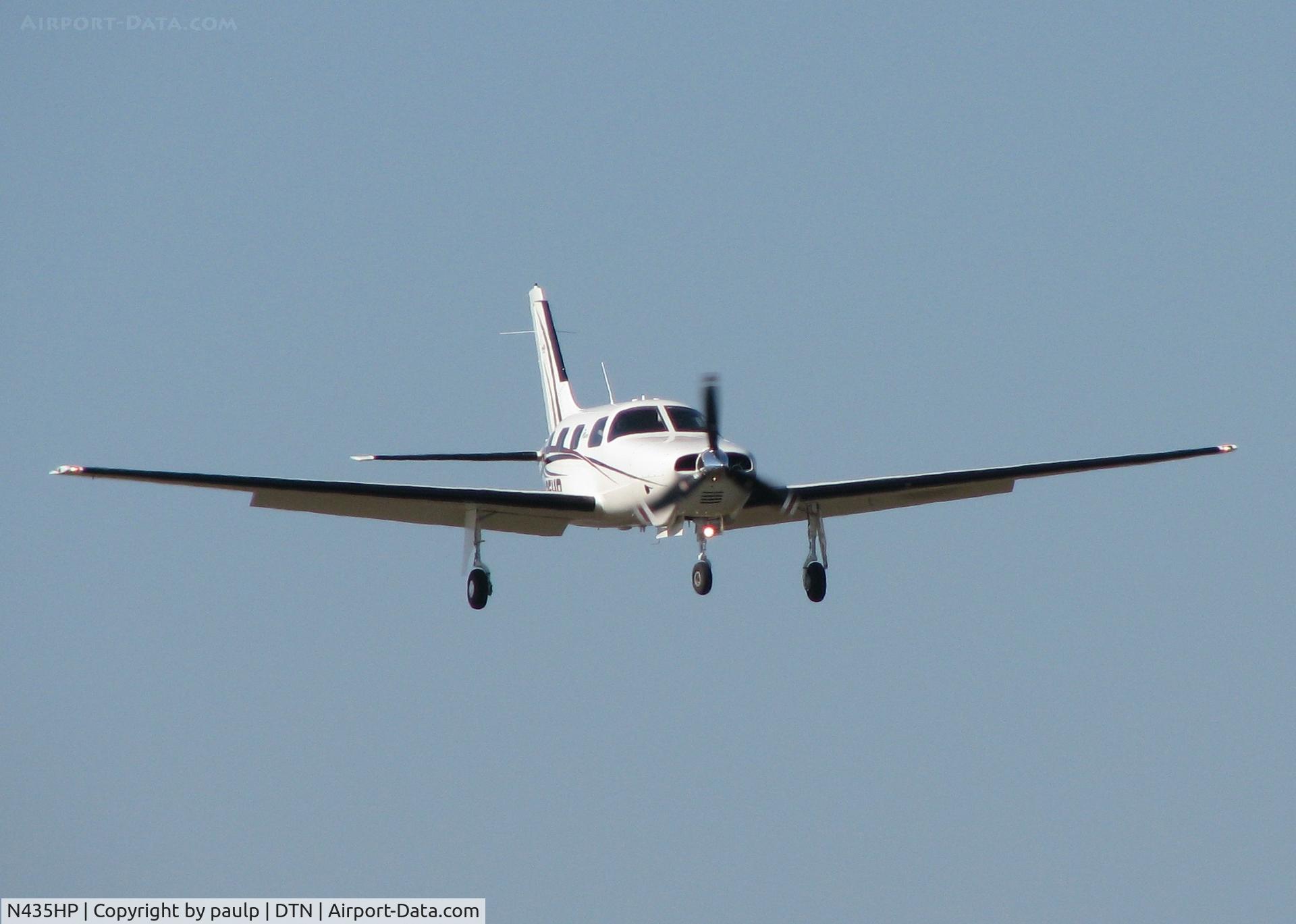 N435HP, 2008 Piper PA-46R-350T Malibu Matrix C/N 4692035, Landing on 14 at the Downtown Shreveport airport.