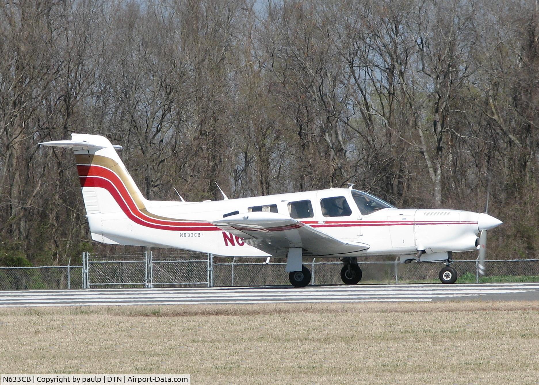 N633CB, 1978 Piper PA-32RT-300T Turbo Lance II C/N 32R-7887158, Taking off from Downtown Shreveport.
