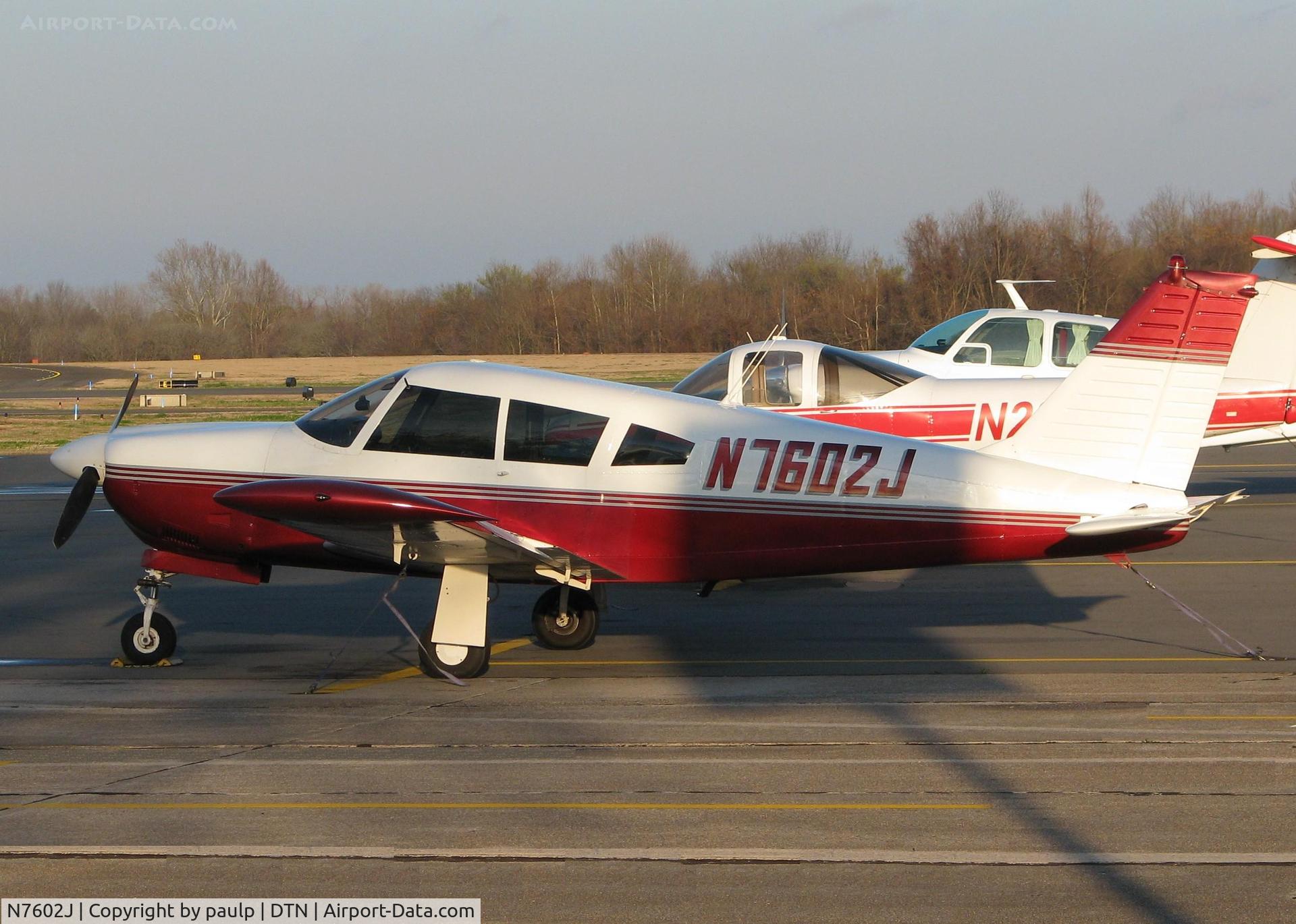 N7602J, 1968 Piper PA-28R-180 Cherokee Arrow C/N 28R-30994, Parked at Downtown Shreveport.