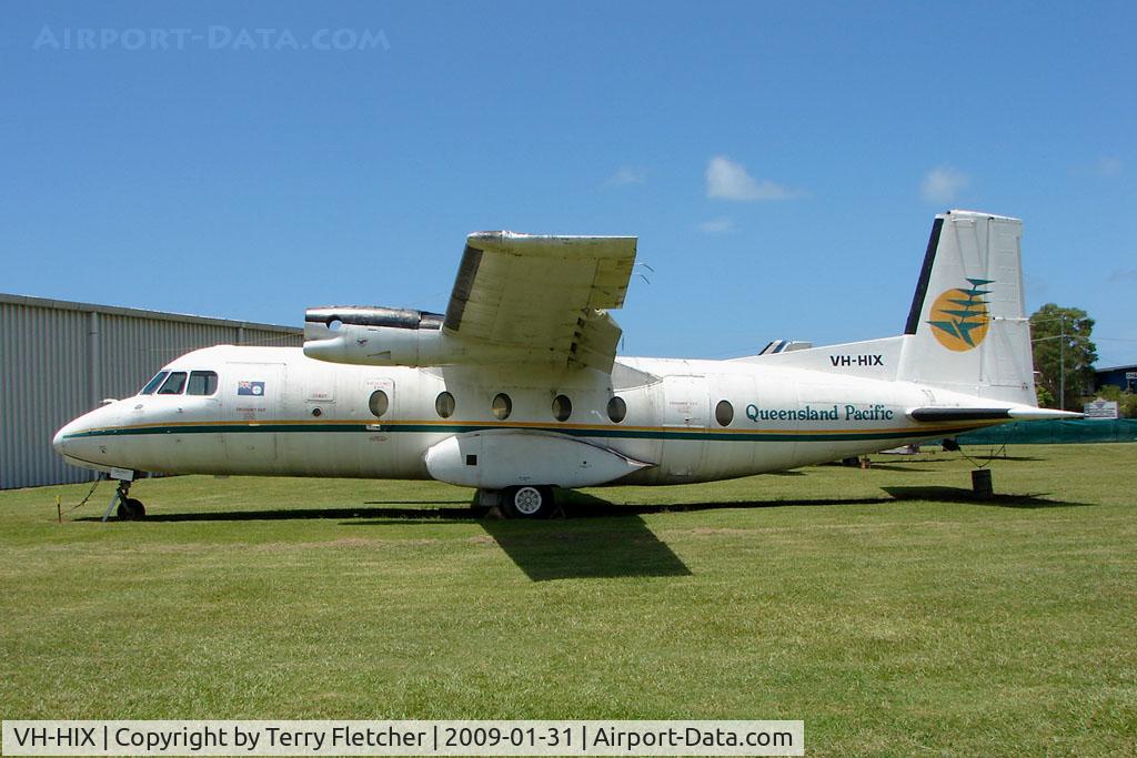 VH-HIX, 1967 Nord 262A C/N 42, At the Queensland Air Museum, Caloundra, Australia - This aircraft was built as a Nord 262-A in 1967 , and in 1976 was converted to a Mohawk 298 - between 1967 and 1987 it flew for many US Airlines - before it was sold in Australia and likewise had quite 