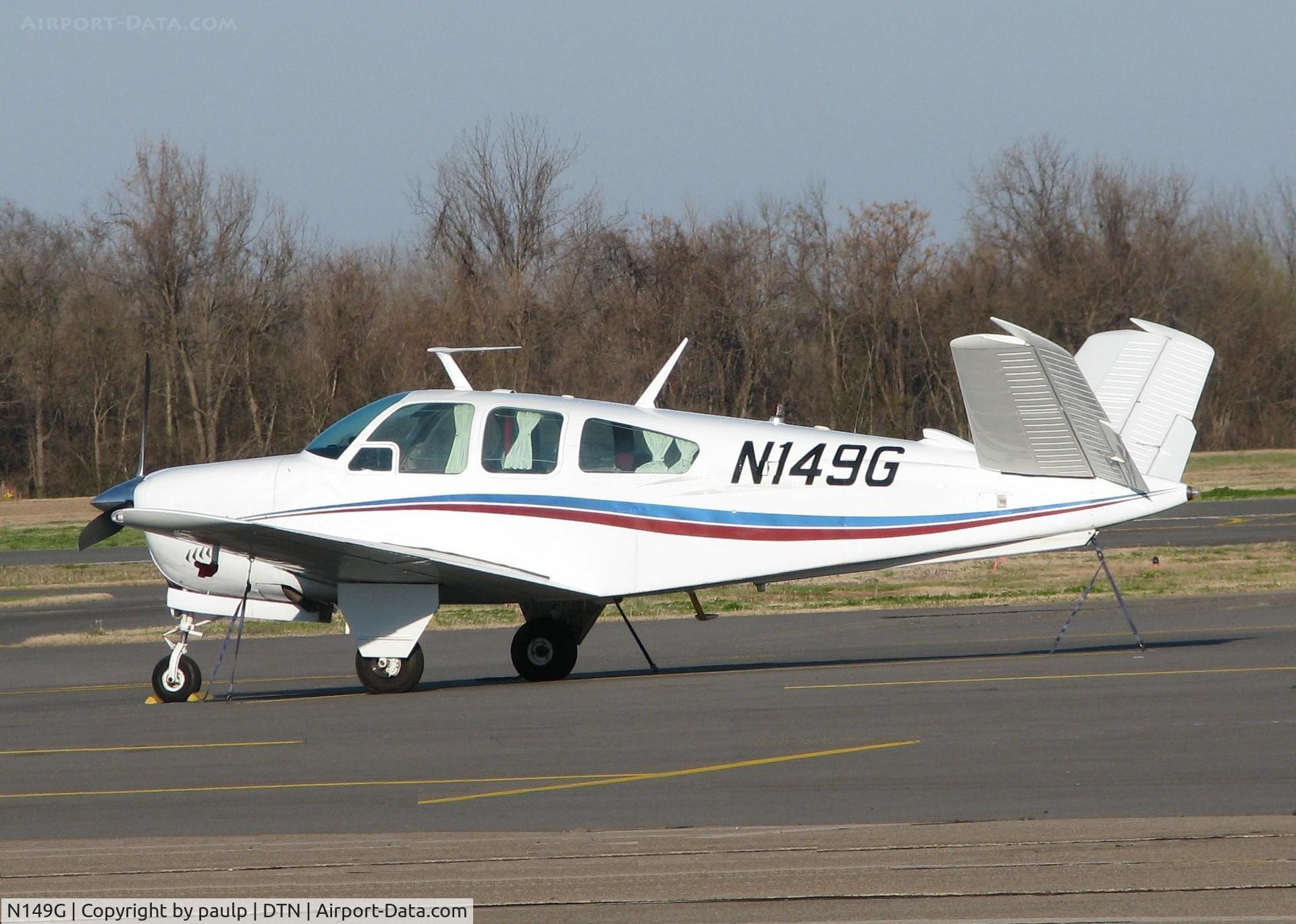 N149G, 1966 Beech V35 Bonanza C/N D-8100, Parked at the Downtown Shreveport airport.