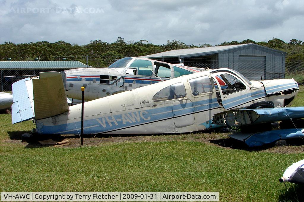 VH-AWC, 1963 Beech P35 Bonanza C/N D-7227, At the Queensland Air Museum, Caloundra, Australia - This aircraft was damaged in a ground incident at Coffs Harbour in 1997