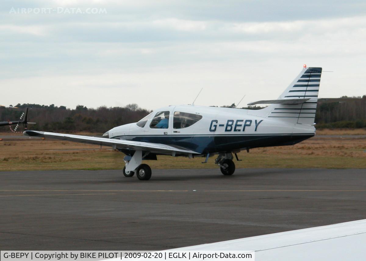 G-BEPY, 1977 Rockwell Commander 112B C/N 524, PAPA YANKIE IN NEW COLORS RUNNING UP