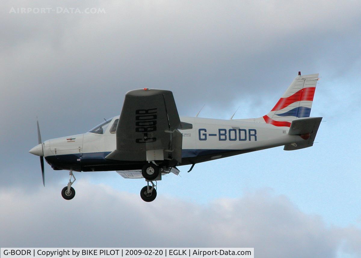 G-BODR, 1979 Piper PA-28-161 Cherokee Warrior II C/N 28-8116318, AIRWAYS AERO ASSN. CHEROKEE COMING INTO RWY 25