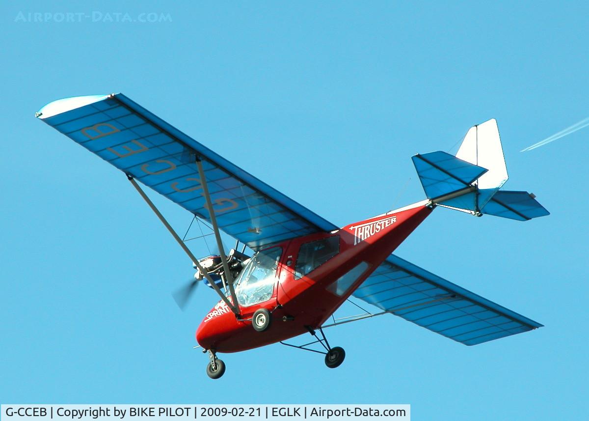 G-CCEB, 2003 Thruster T600N 450 C/N 0035-T600N-085, VISITING THRUSTER COMING IN ON RWY 25