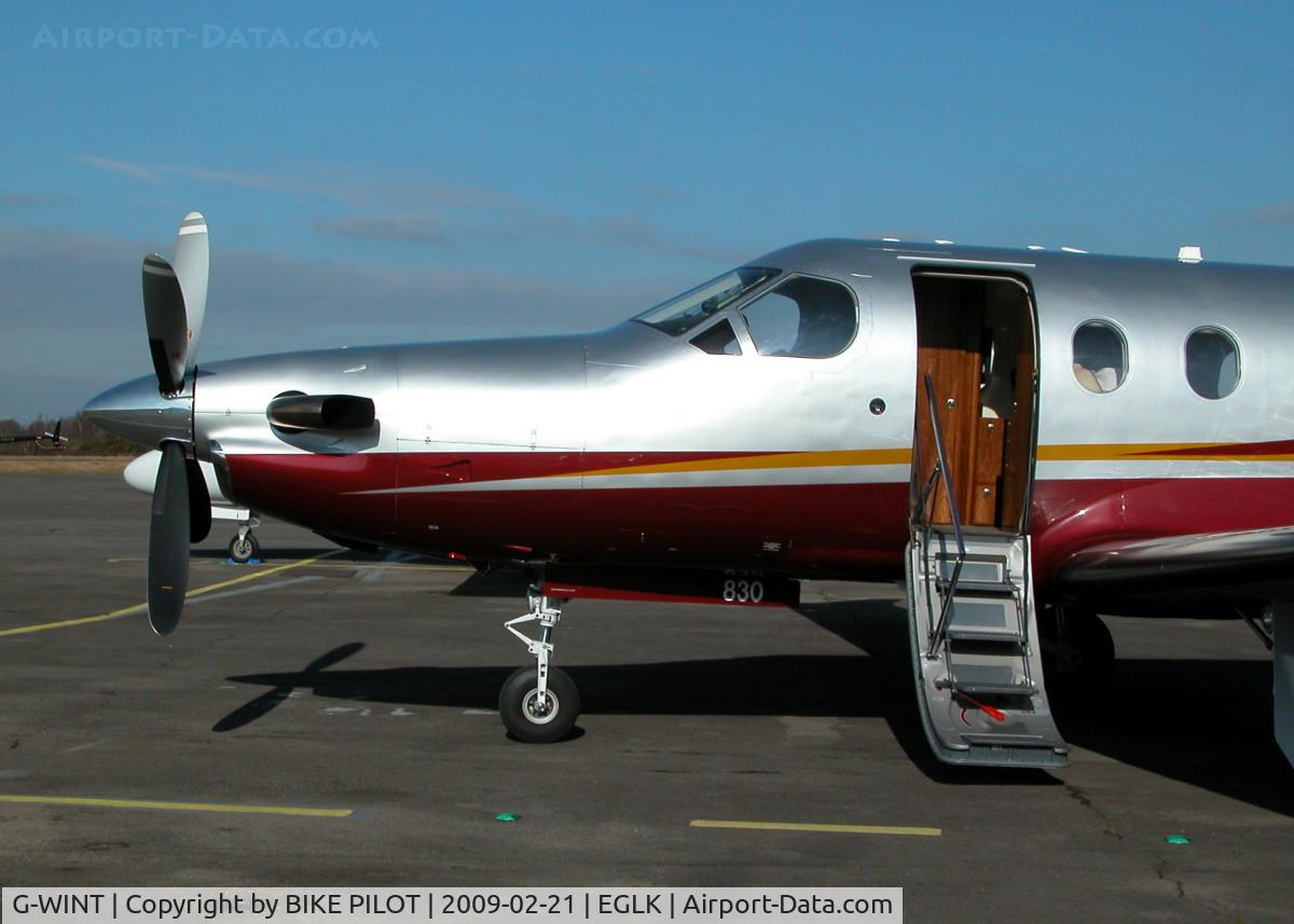 G-WINT, 2007 Pilatus PC-12/47 C/N 830, PARKED ON THE TERMINAL RAMP