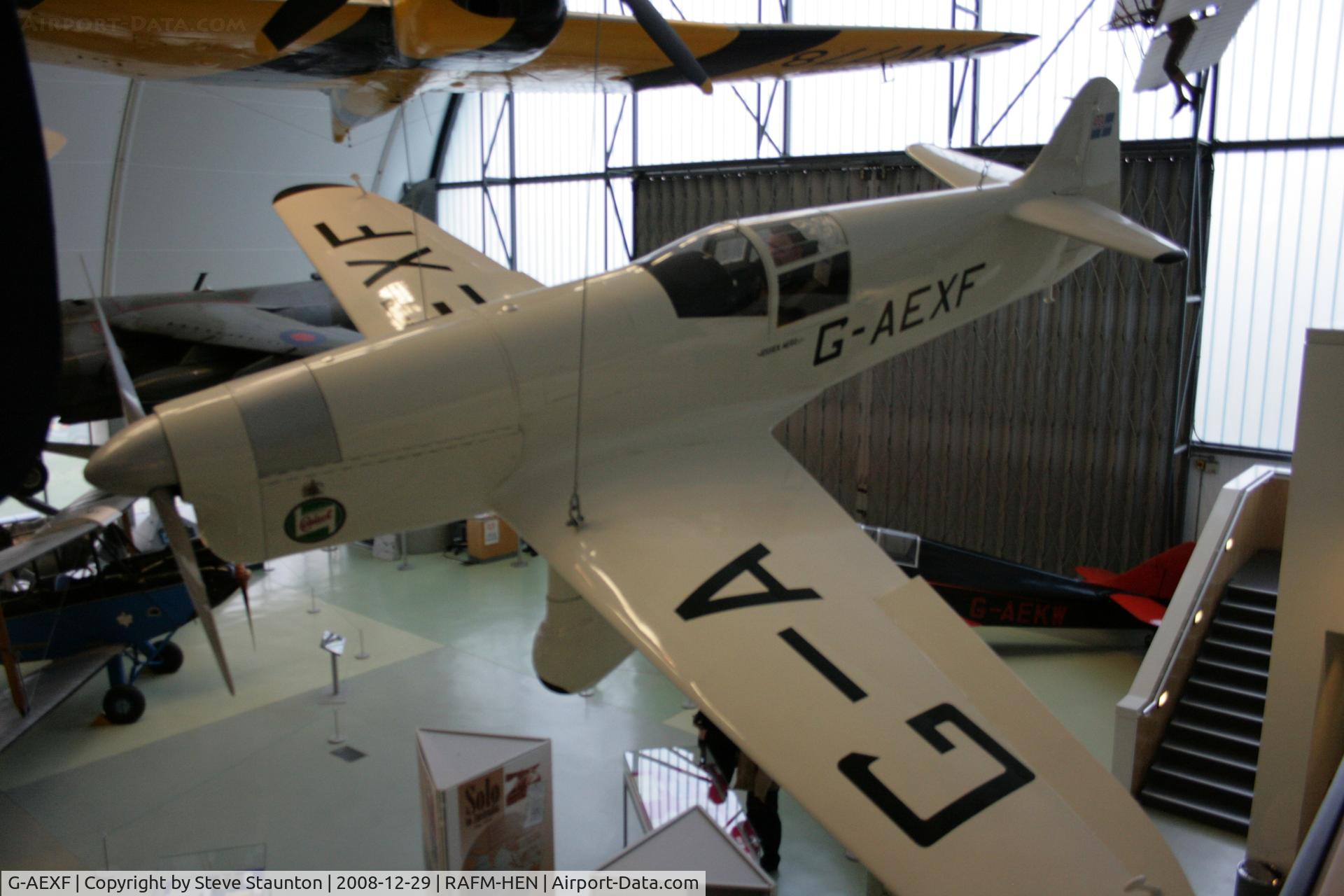 G-AEXF, Percival E-2H Mew Gull (replica) C/N Not found G-AEXF, Taken at the RAF Museum, Hendon. December 2008
