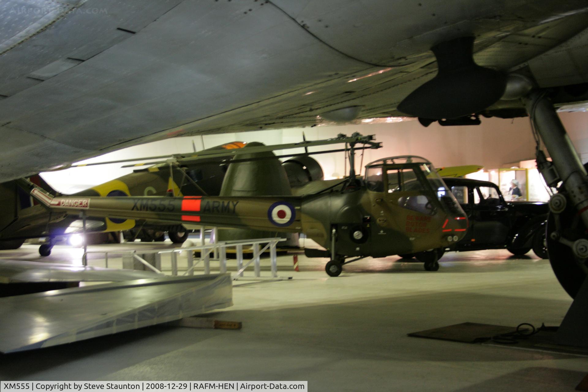 XM555, 1959 Saunders-Roe Skeeter AOP.12 C/N S2/5109, Taken at the RAF Museum, Hendon. December 2008