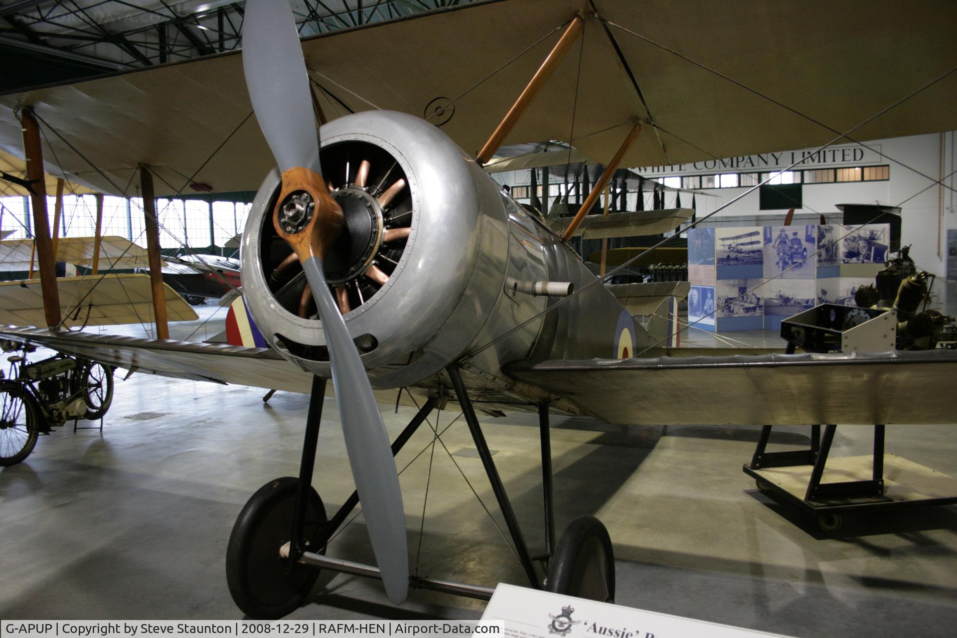 G-APUP, Sopwith Pup Replica C/N PFA 1582, Taken at the RAF Museum, Hendon. December 2008