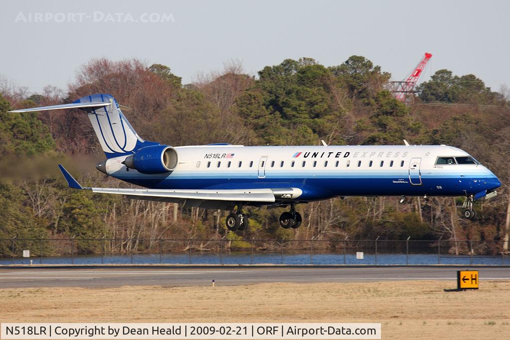 N518LR, 2006 Bombardier CRJ-700 (CL-600-2C10) Regional Jet C/N 10259, United Express (Mesa Airlines) N518LR (FLT ASH7026) from The Eastern Iowa Airport (KCID) - Cedar Rapids, IA, landing on RWY 23.