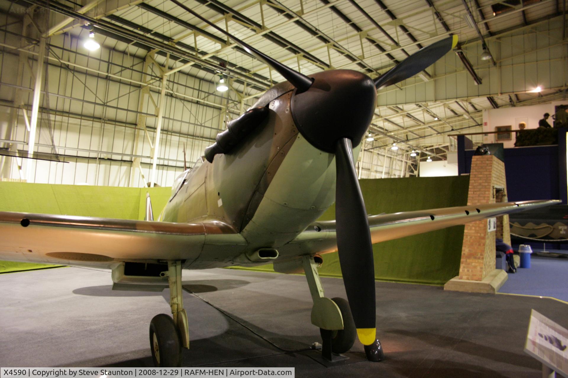 X4590, Supermarine 300 Spitfire Mk1A C/N 6S/81254, Taken at the RAF Museum, Hendon. December 2008