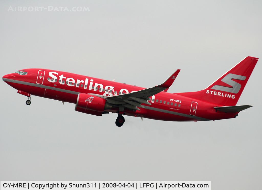 OY-MRE, 1999 Boeing 737-7L9 C/N 28008, On take off with new c/s and winglets... On history now !