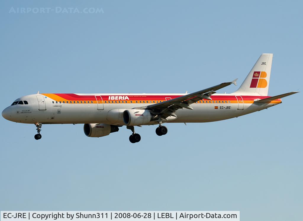 EC-JRE, 2006 Airbus A321-211 C/N 2756, Landing rwy 25R