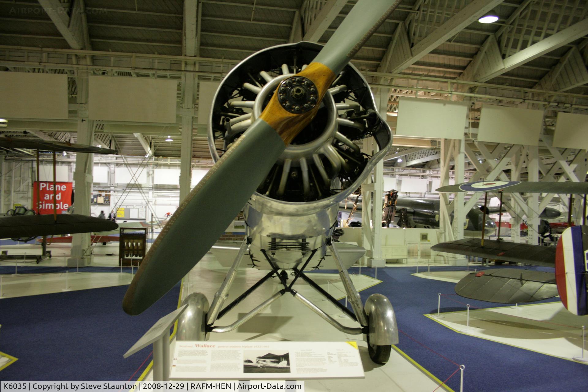 K6035, 1935 Westland Wallace II C/N WA24?2G, Taken at the RAF Museum, Hendon. December 2008