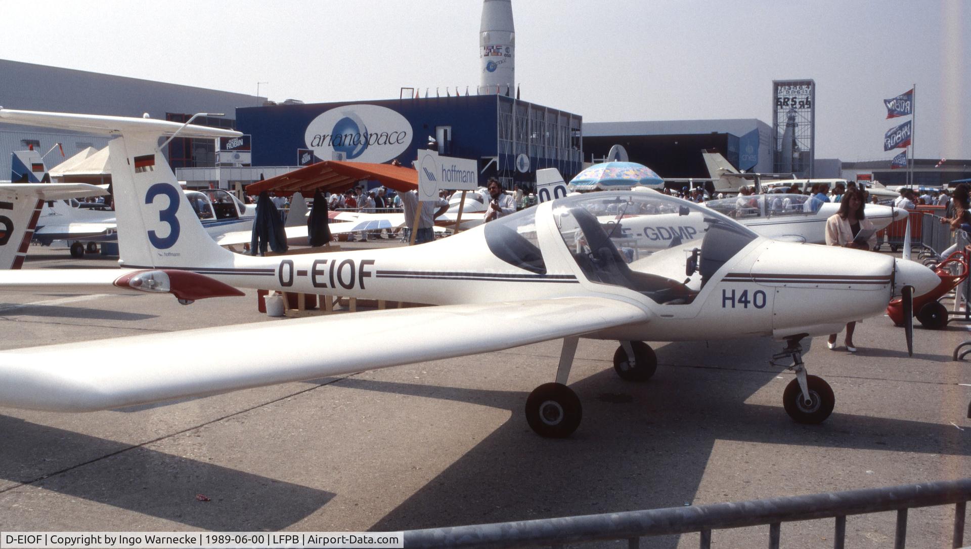D-EIOF, 1988 Hoffmann H-40 C/N 01, Hoffmann H-40 first prototype at Aerosalon Paris 1989