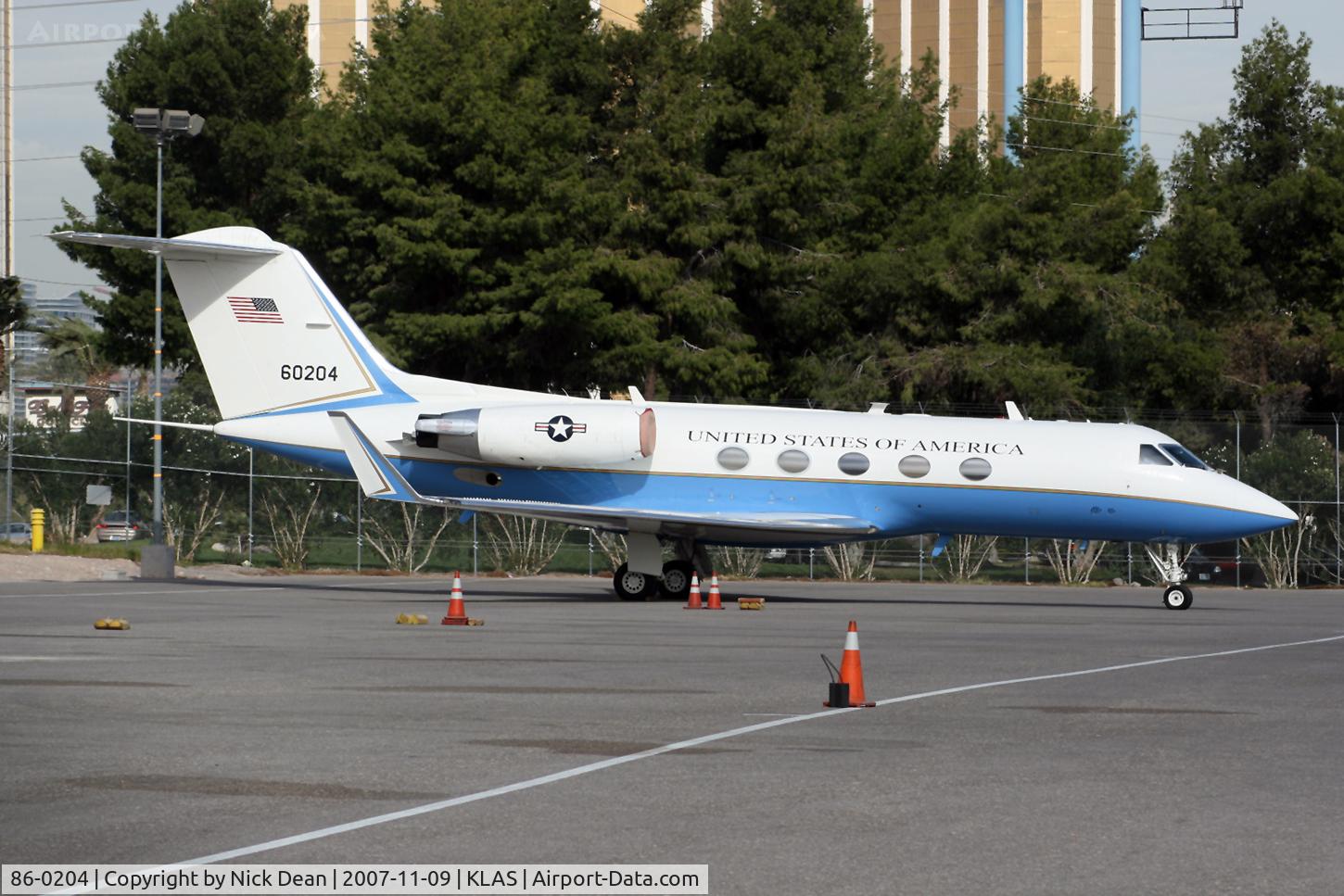 86-0204, Grumman C-20B Gulfstream III C/N 476, KLAS