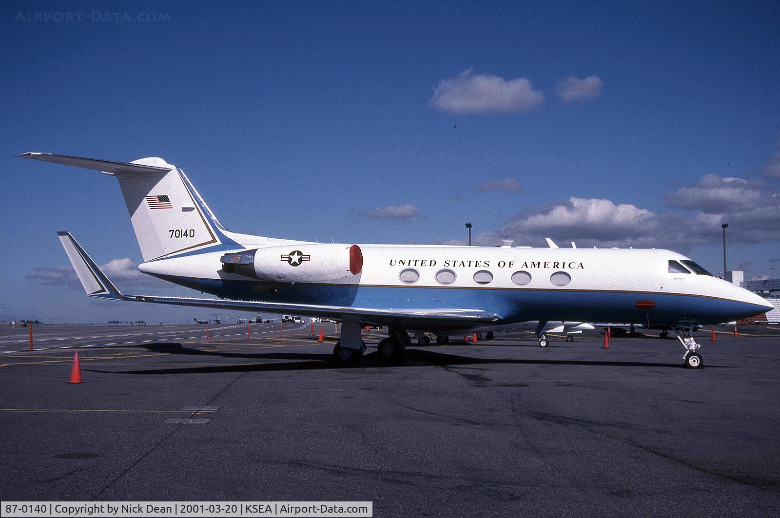 87-0140, Gulfstream Aerospace C-20E (Gulfstream III) C/N 498, KSEA