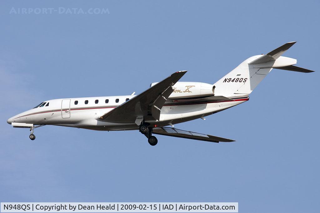 N948QS, 2001 Cessna 750 Citation X Citation X C/N 750-0149, NetJets Aviation 2001 Cessna 750 Citation X N948QS from Vero Beach Municipal (KVRB) on short-final to RWY 1R.