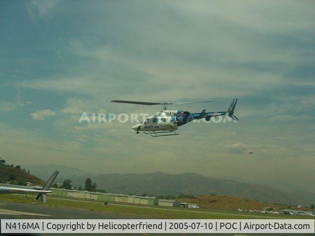 N416MA, 1985 Bell 222UT C/N 47526, Landing at west Helipad at Brackett