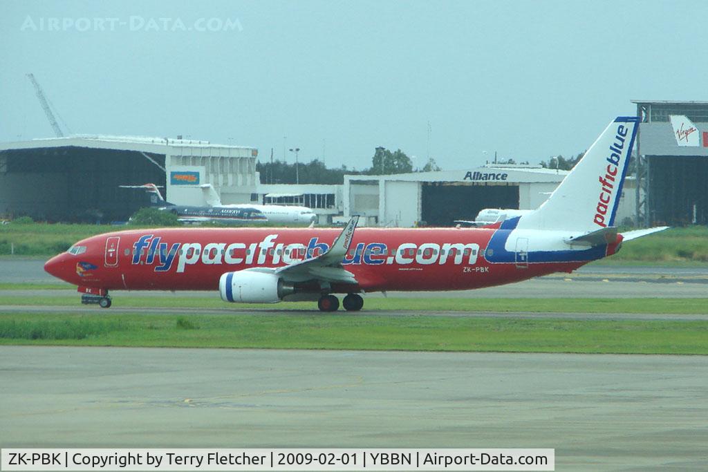 ZK-PBK, 2008 Boeing 737-8FE C/N 36604, Pacific Blue B737 at Brisbane