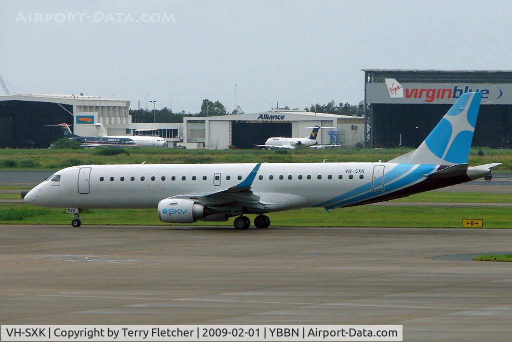 VH-SXK, 2008 Embraer 190LR (ERJ-190-100LR) C/N 19000154, Sky Air World EMB190 at Brisbane