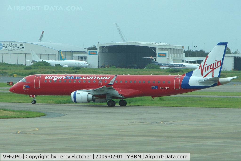 VH-ZPG, 2008 Embraer 190AR (ERJ-190-100IGW) C/N 19000195, Virgin Blue Emb190 at Brisbane