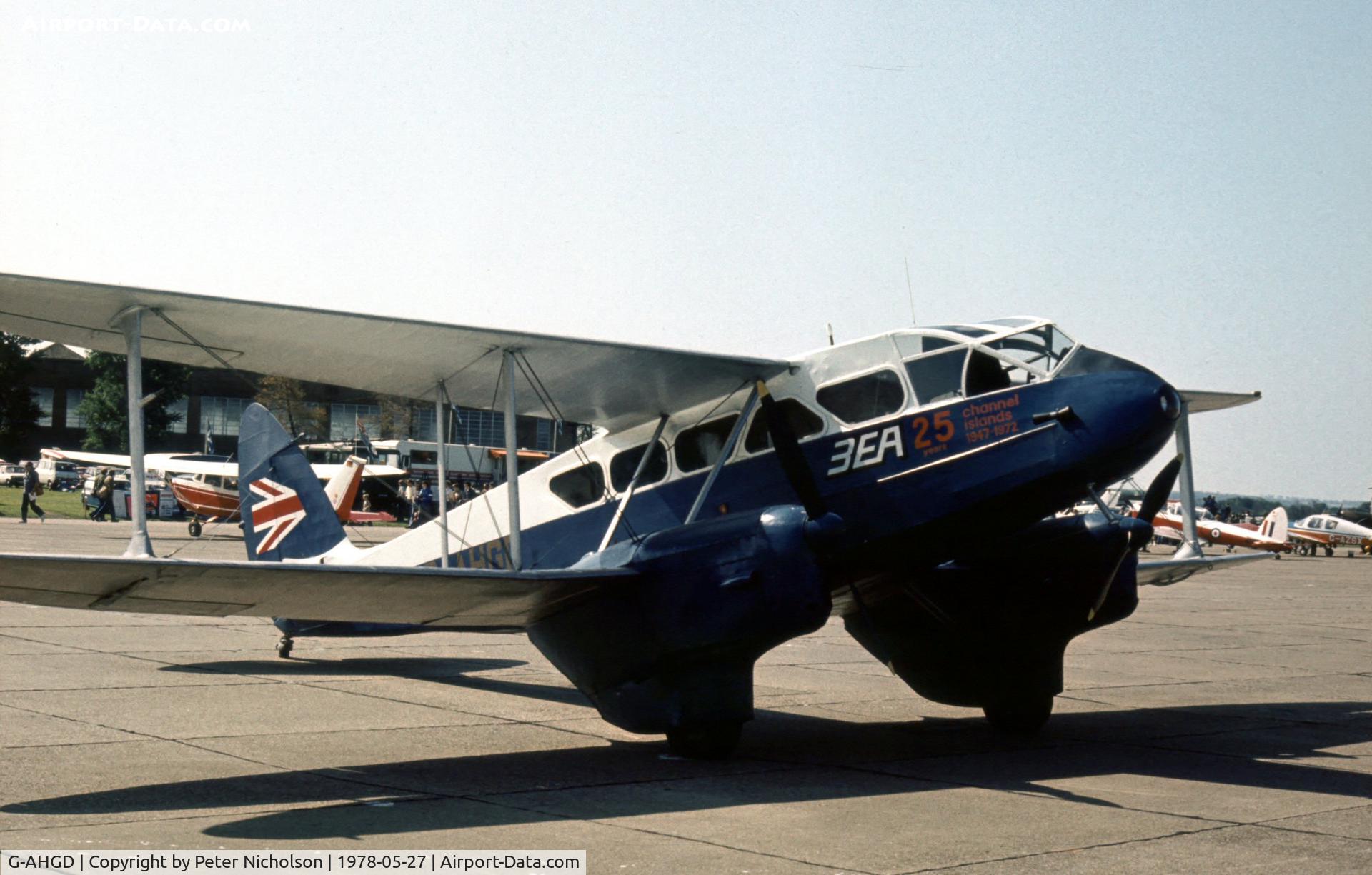 G-AHGD, 1945 De Havilland DH-89A Dominie/Dragon Rapide C/N 6862, This Dragon Rapide in British Airways colours attended the 1978 Bassingbourn Air Show.