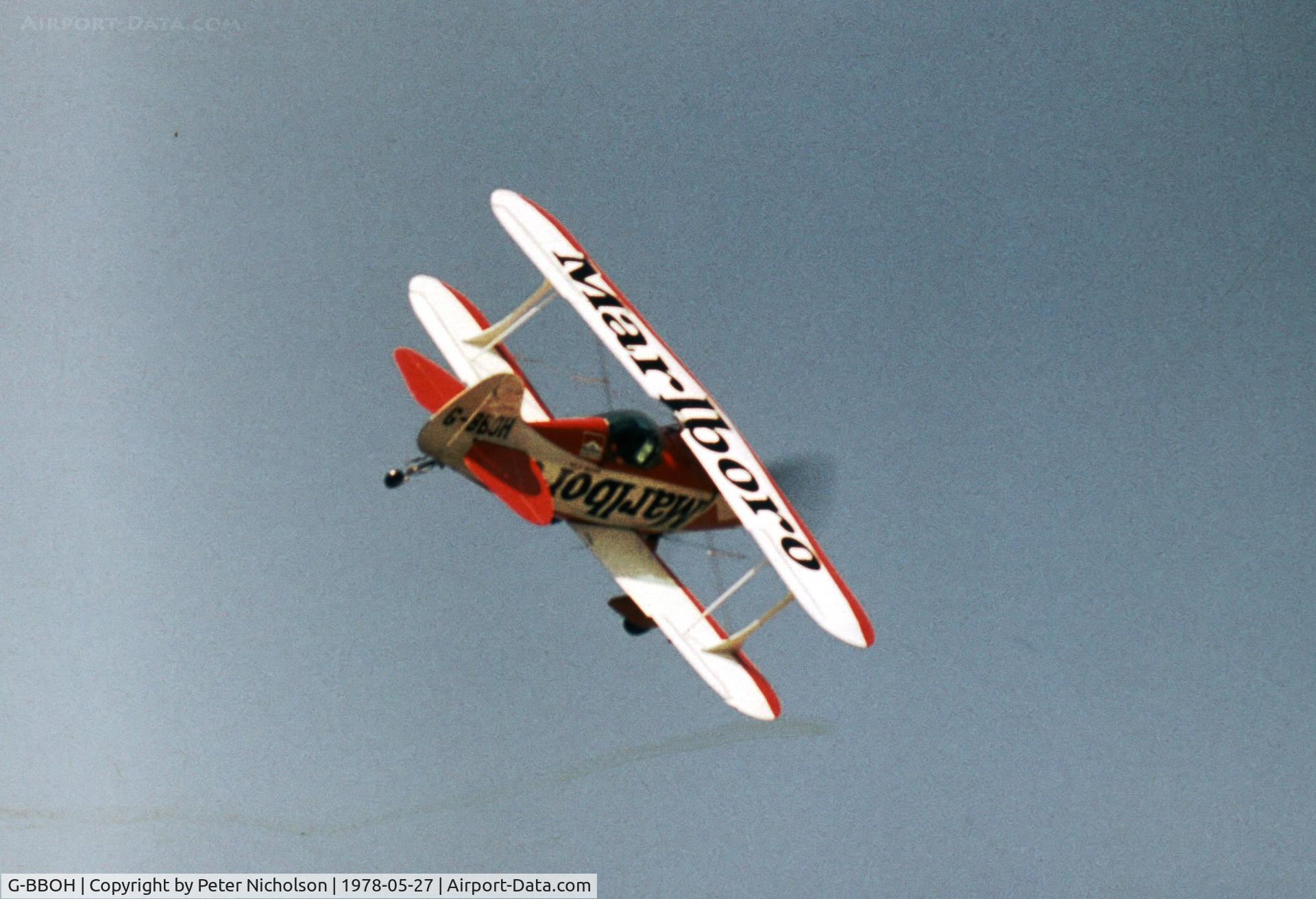 G-BBOH, 1972 Pitts S-1S Special C/N AJEP-P-SI-S-1, The Marlboro Pitts Special flew at the 1978 Bassingbourn Air Show.