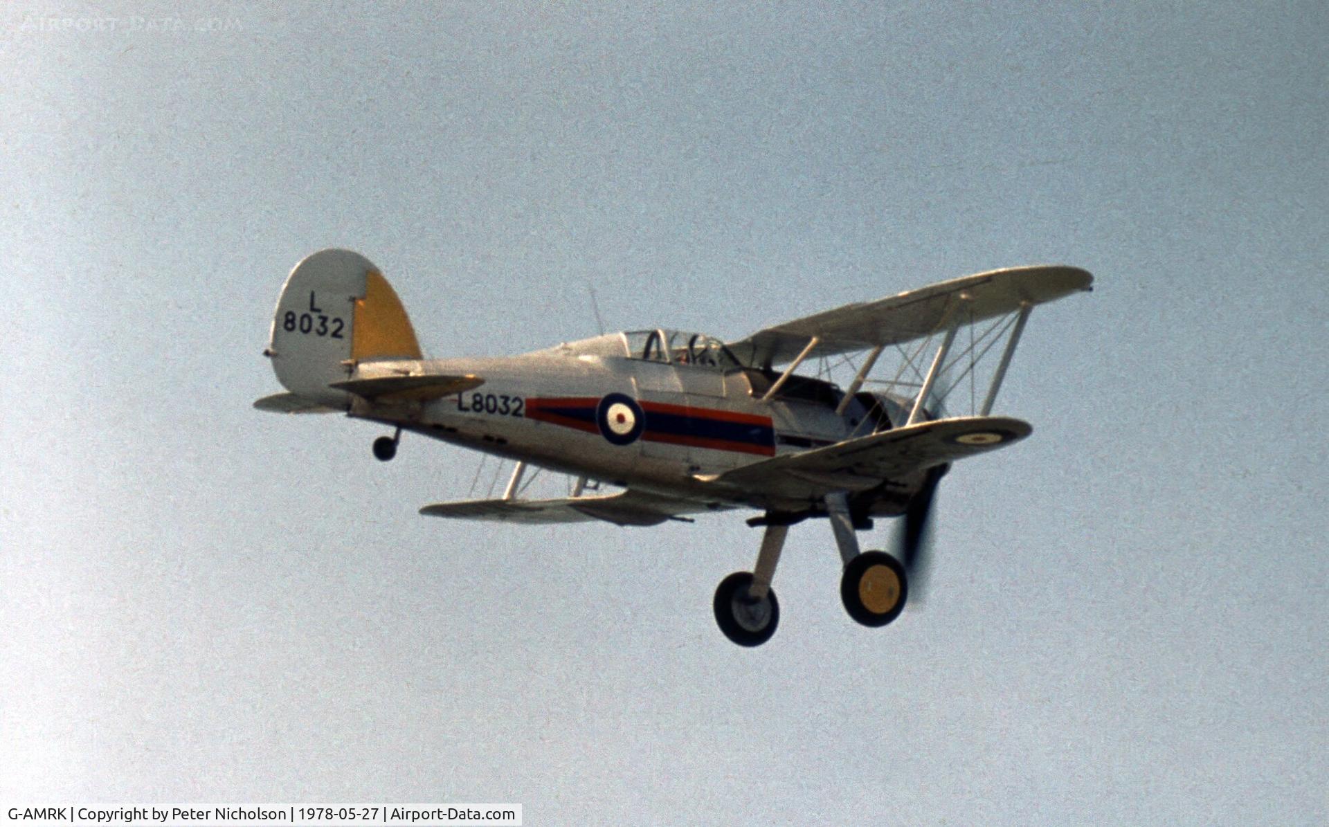 G-AMRK, 1937 Gloster Gladiator Mk1 C/N [L8032], The Shuttleworth trust flew their Gladiator L8032 at the 1978 Bassingbourn Air Show.