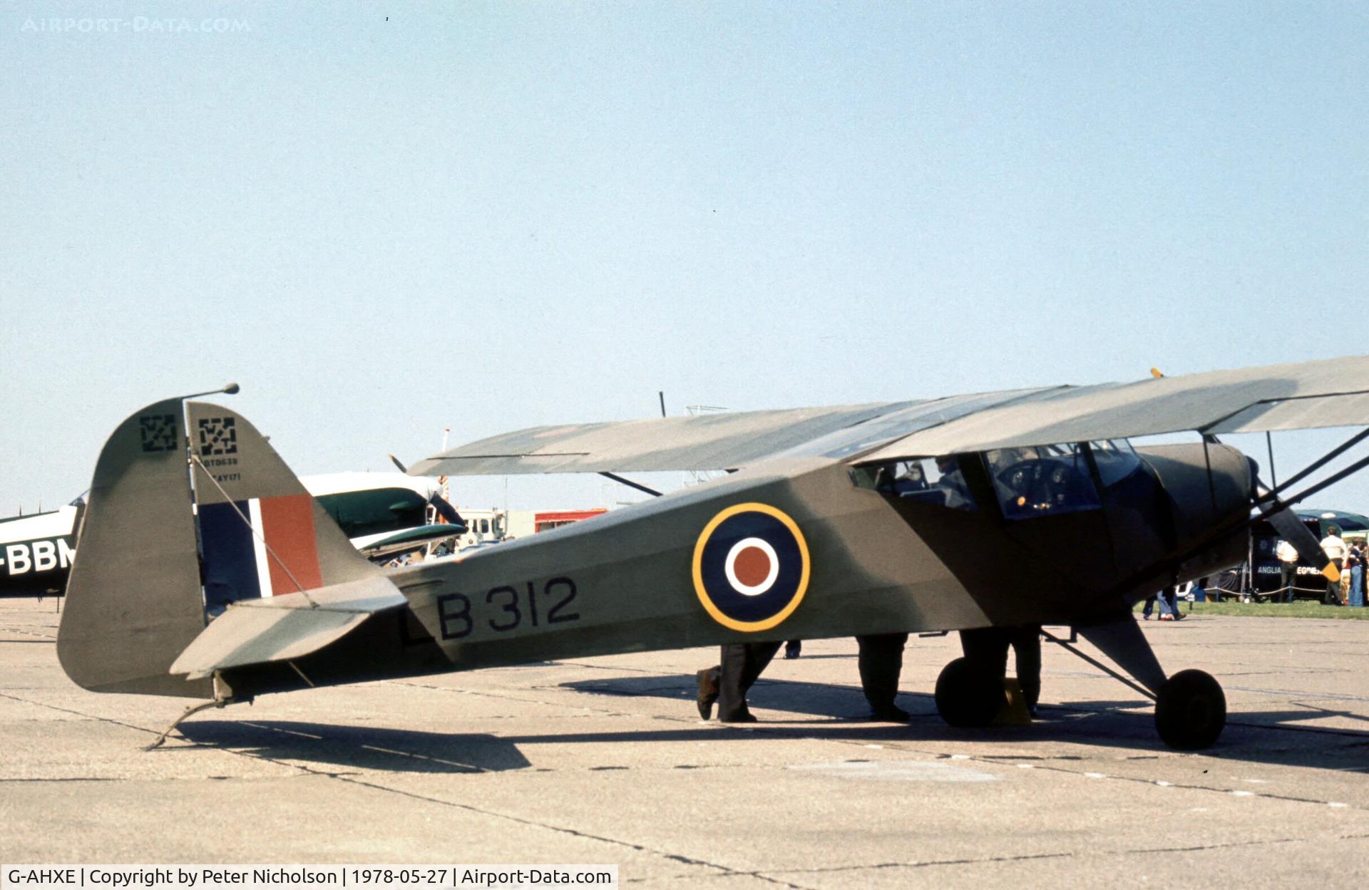 G-AHXE, 1942 Taylorcraft Auster Plus D C/N 171, This Taylorcraft attended the 1978 Bassingbourn Air Show as LB312.