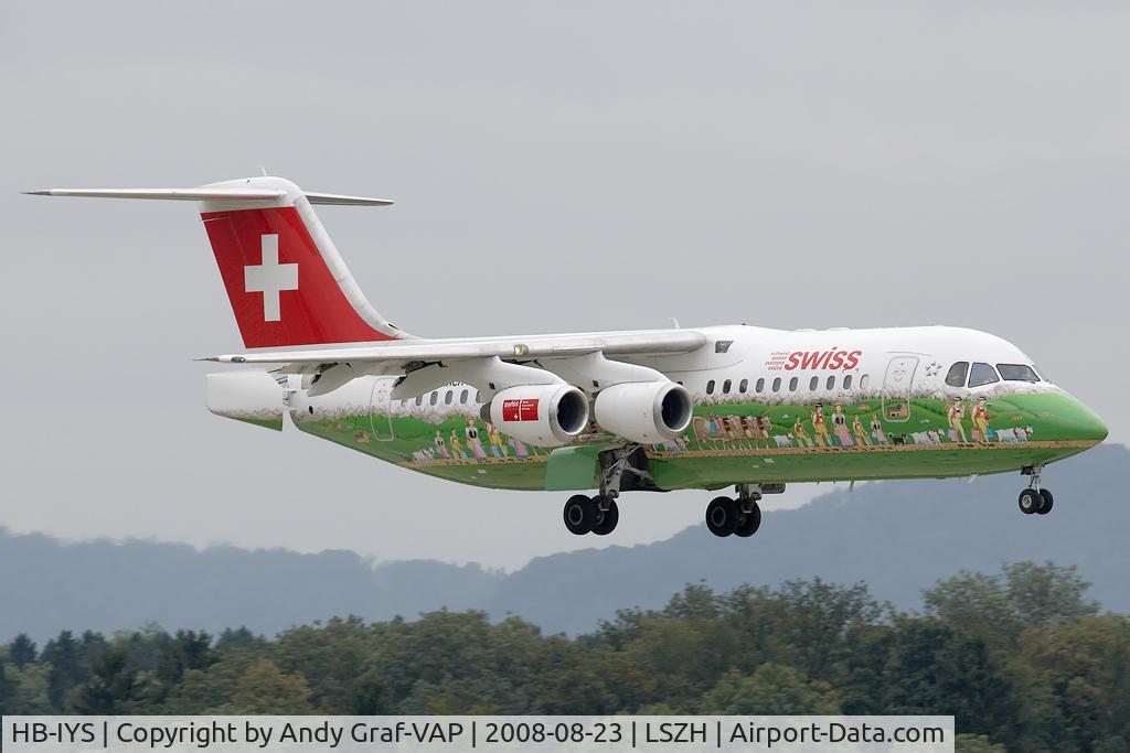 HB-IYS, 2001 British Aerospace Avro 146-RJ100 C/N E3381, SWISS Bae146
