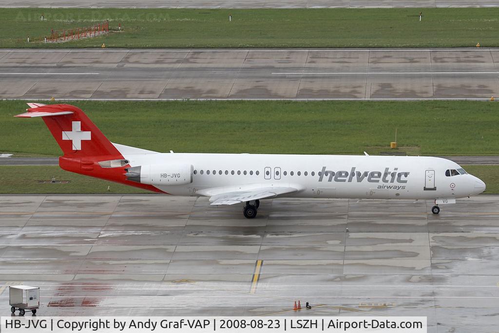 HB-JVG, 1993 Fokker 100 (F-28-0100) C/N 11478, Helvetic F100