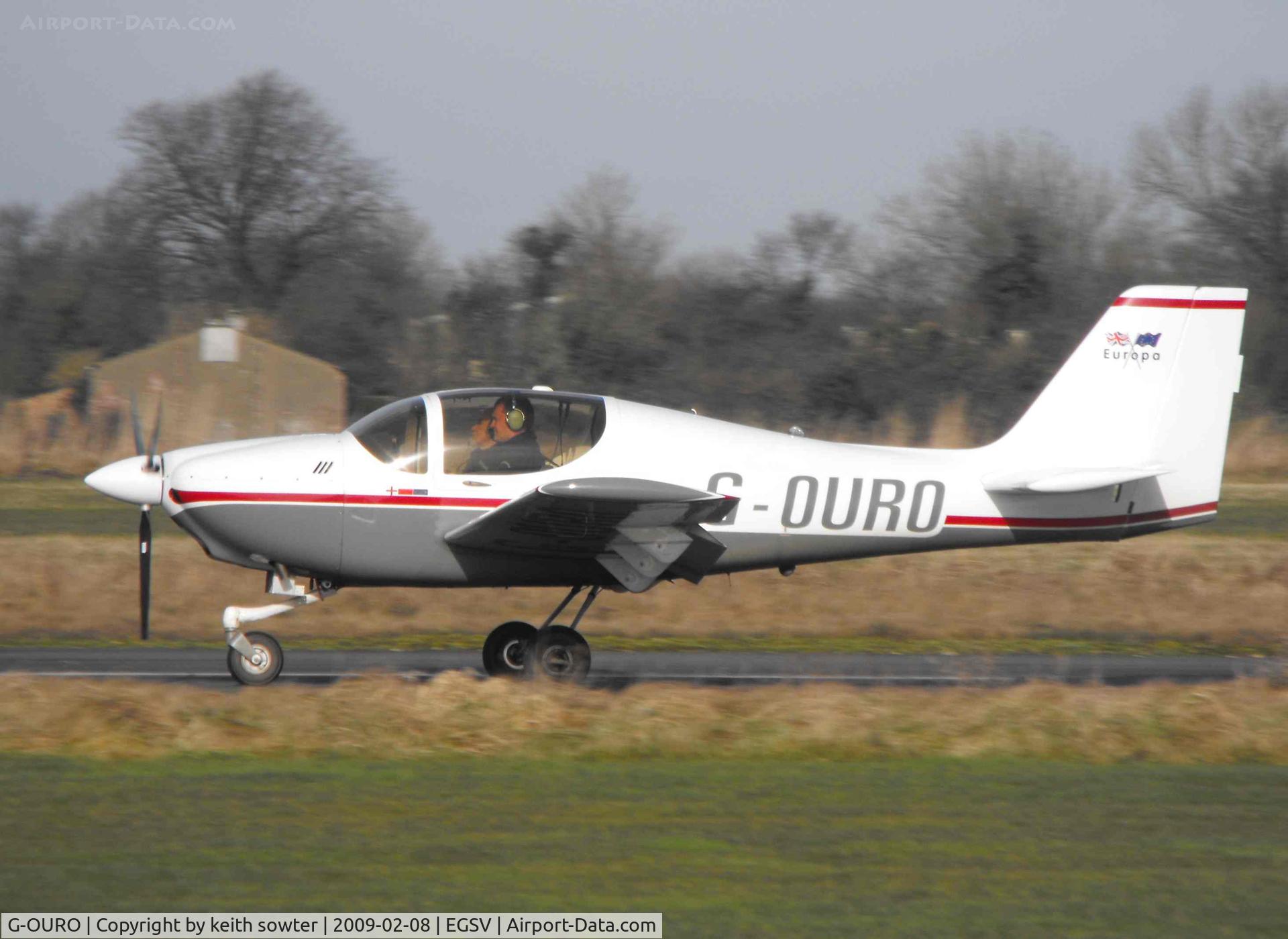 G-OURO, 1995 Europa Tri Gear C/N PFA 247-12522, end of landing run